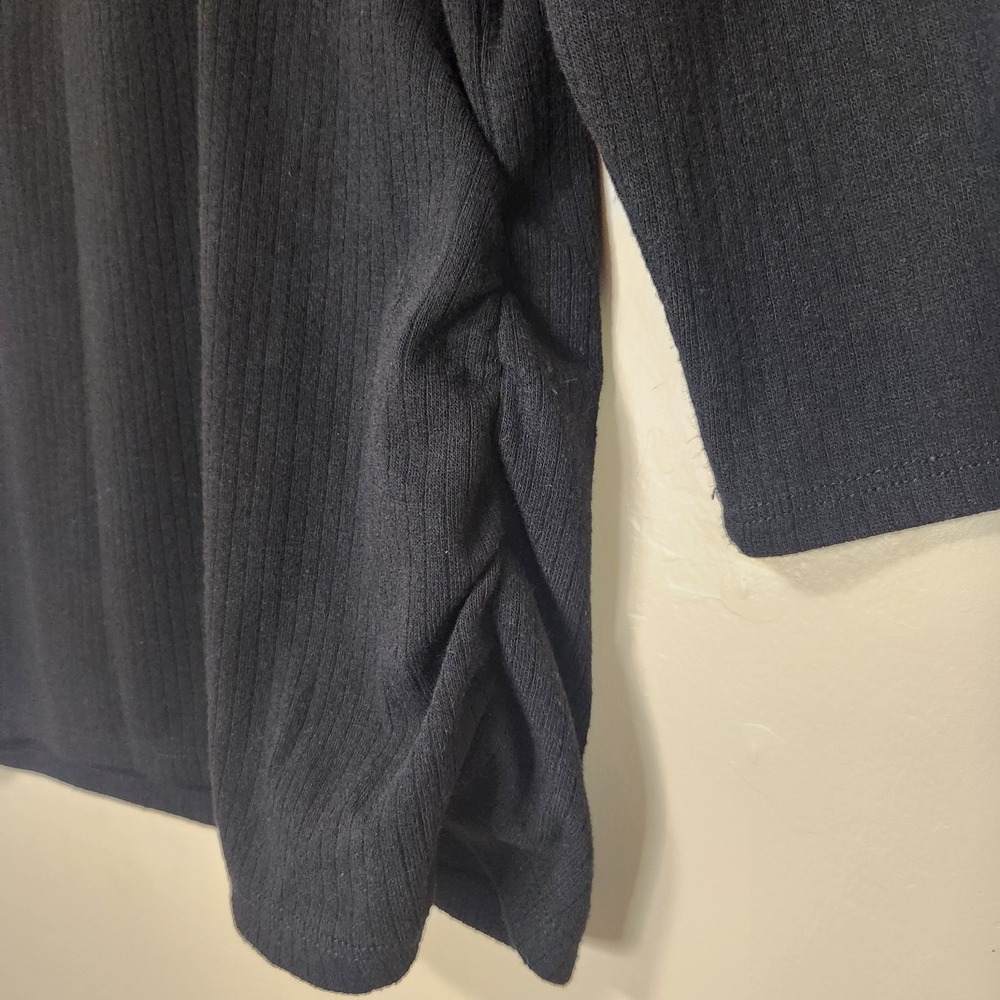 Soft Surroundings A Symmetrical Black Ribbed Sweater Womens Size Large - Picture 5 of 5